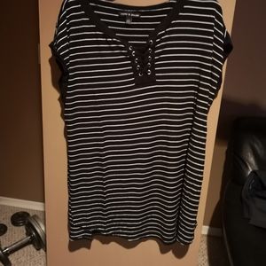 White and black stripped sweater